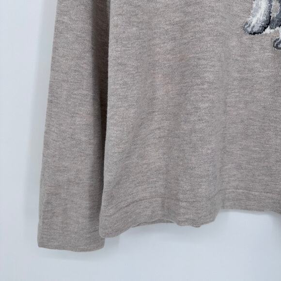 J Jill Sweater Women Petite XS Westin Dog Pullover Knit Lightweight Preppy Puppy - Picture 3 of 9
